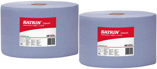 Katrin poetsrol classic l3 cleaning roll blue 3-ply 500 sheet ve 2rl