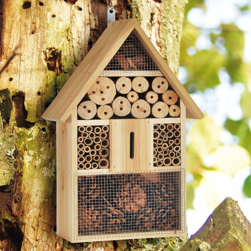 Load image into Gallery viewer, HI HI Insectenhotel 31x10x48 cm hout naturel
