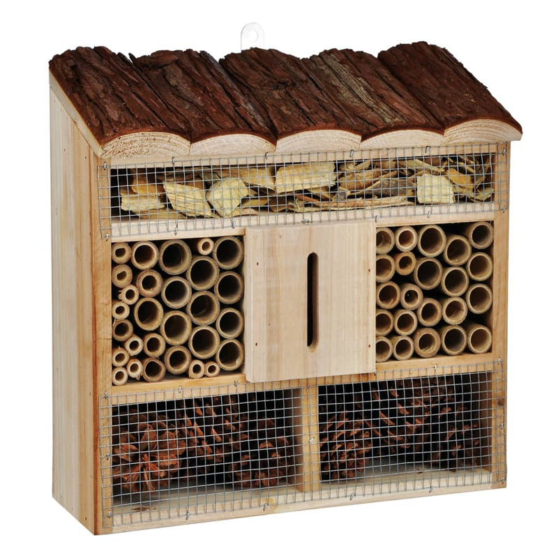 Load image into Gallery viewer, HI HI Insectenhotel 30x9,5x30 cm hout naturel
