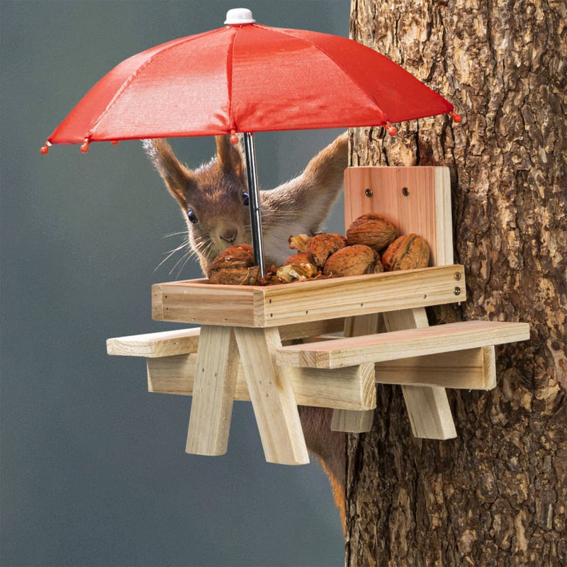 Load image into Gallery viewer, Hi eekhoornvoederhuisje met paraplu beige
