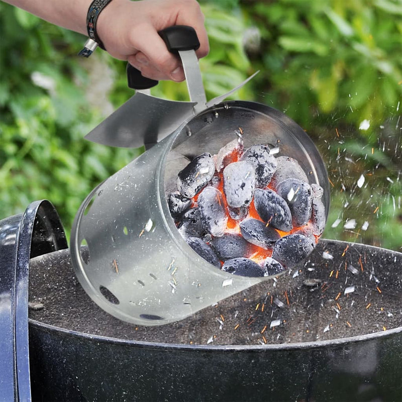 Load image into Gallery viewer, Hi barbecuestarter met handvat 16,5 cm zilverkleurig
