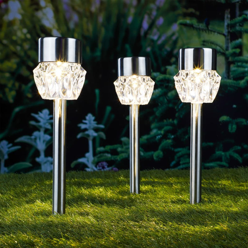 Load image into Gallery viewer, Hi hi padverlichting solar led 3 st kristal
