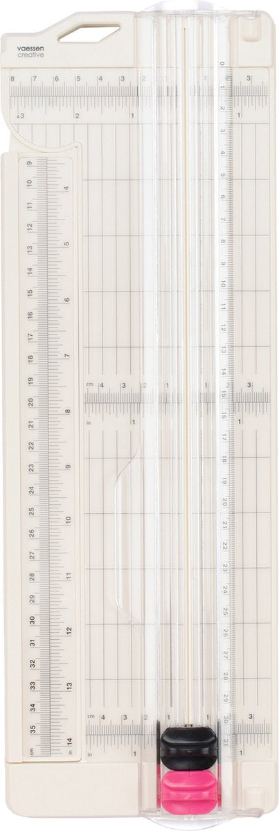 Vaessen creative papiersnijder met rilfunctie - 7,6 x 31 cm - wit