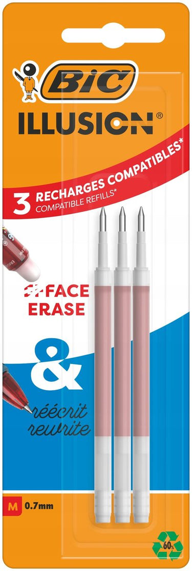 Bic illusion gel rood - 3 navullingen