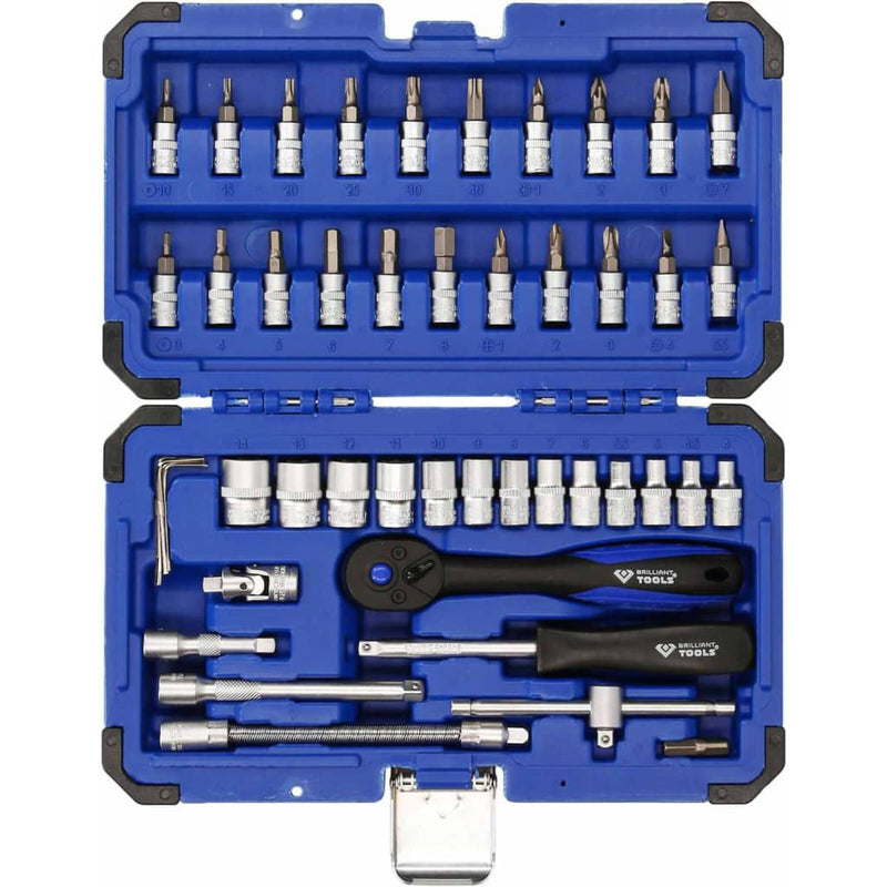 Load image into Gallery viewer, BRILLIANT TOOLS BRILLIANT TOOLS 45-delige Doppenset 1 4 staal
