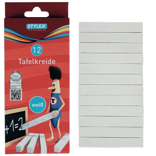 Stylex bordkrijt wit 10stuks