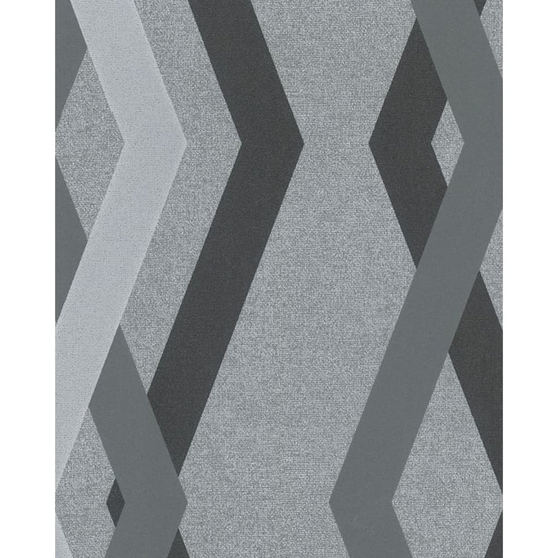 Load image into Gallery viewer, Noordwand behang topchic graphic lines diamonds grijs en zwart

