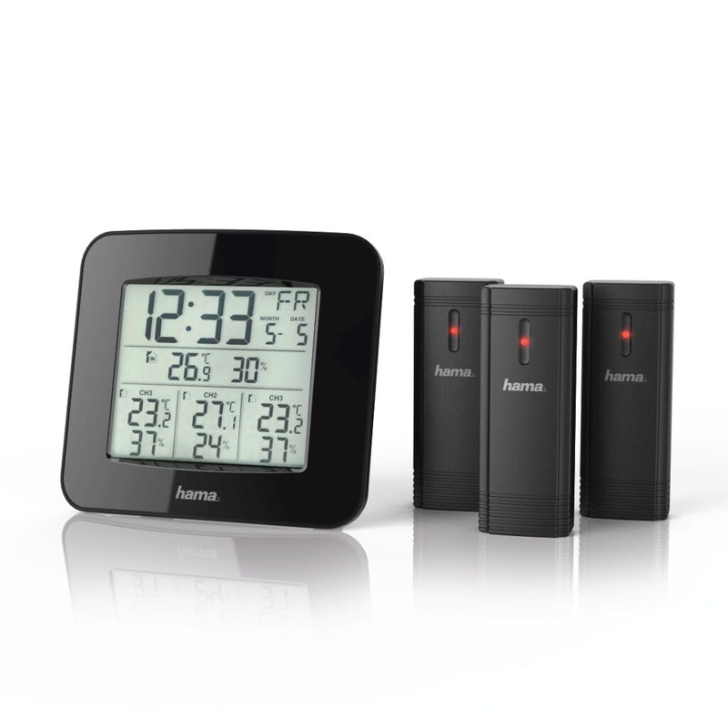 Load image into Gallery viewer, Hama weerstation ews-trio met drie sensoren zwart
