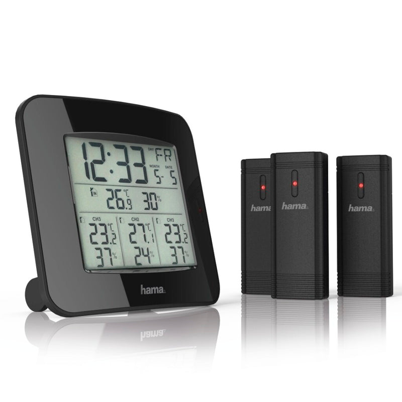 Load image into Gallery viewer, Hama weerstation ews-trio met drie sensoren zwart
