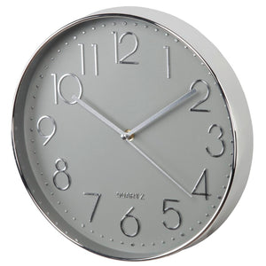 Hama wandklok elegance ø 30 cm geluidsarm zilver grijs