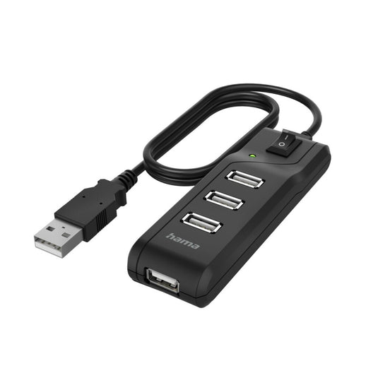 Hama usb-hub 4-poorts usb 2.0 480 mbit s aan uit-schakelaar