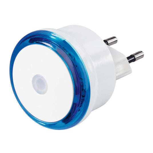 Hama led-nachtlampje basic met stekker schemersensor energiebesp. blauw