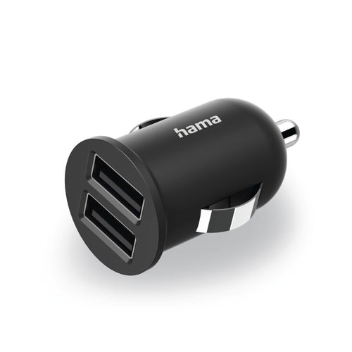 Hama 2-voudige usb-oplader sigarettenaanst. oplaadadapter voor auto 2,4 a 12 w