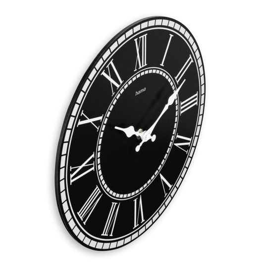 Hama wandklok rab vintage tikt niet 30 cm zwart wit mdf