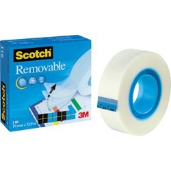 Tape removable scotch 19mmx33m beschrijfbaar verwijderbaar