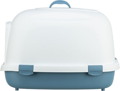 Load image into Gallery viewer, Trixie Kattenbak primo xxl top met kap blauw wit
