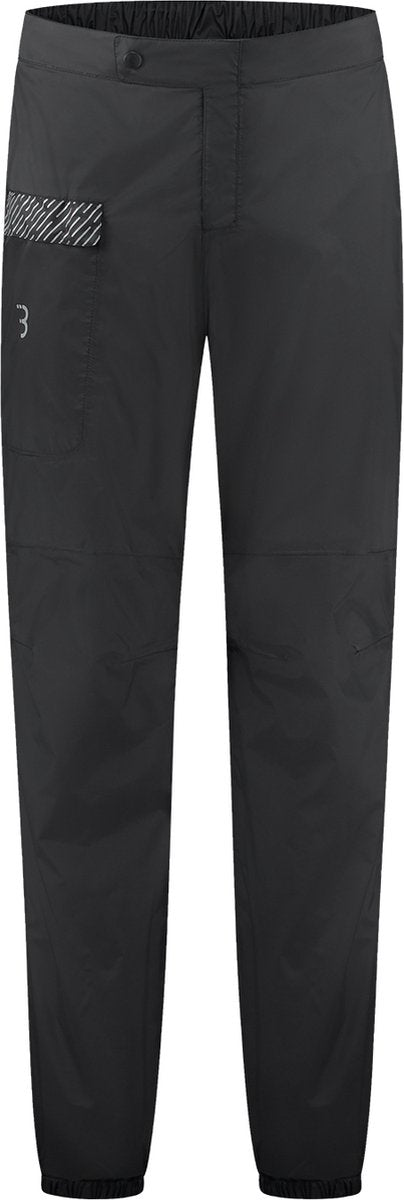 Bbb cycling rainshield waterdichte regenbroek dames en heren - fiets regenbroek met rits - regenpak 10000mm waterdicht en winddicht - zwart - maat xs-s - bbw-449
