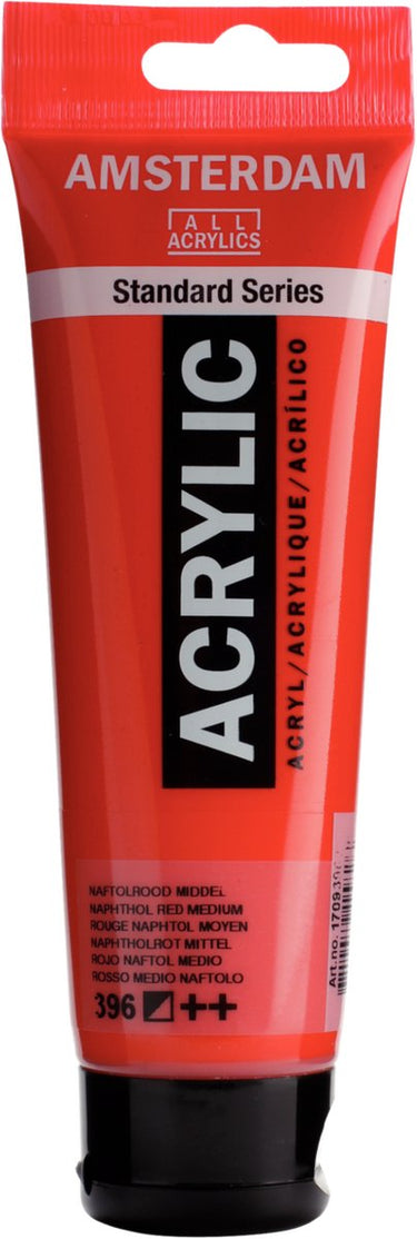 Amsterdam standard series acrylverf tube 120 ml naftolrood middel 396