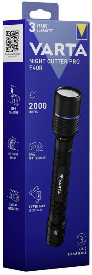 Varta night cutter pro f40r rech. box 18922101111 zaklamp 2000 lm