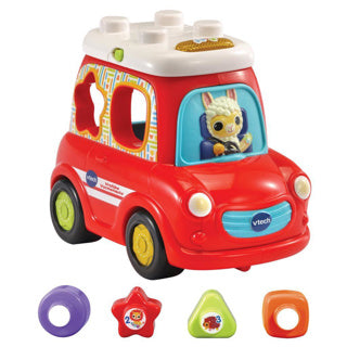 Load image into Gallery viewer, Vtech Vrolijke Vormenauto 25 cm rood 5-delig

