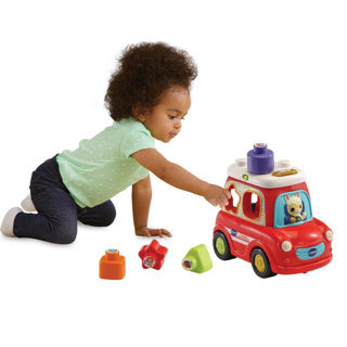 Load image into Gallery viewer, Vtech Vrolijke Vormenauto 25 cm rood 5-delig
