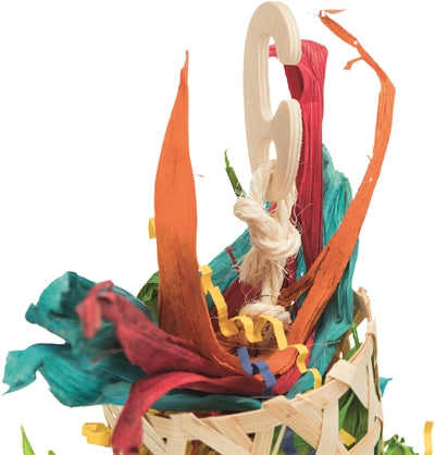 Load image into Gallery viewer, Trixie vogel natuurspeelgoed aan sisalkoord palmblad maislies
