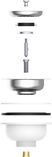 Load image into Gallery viewer, Kirchhoff kunststof korfventiel, 1 1 2 et, roestvrijstalen ventielbeker en zeef ø114 mm - 98835240

