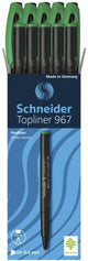 Schneider schrijfwaren schneider fineliner - topliner 967 - 0,4 mm - groen - doos a 10 stuks - s-9674