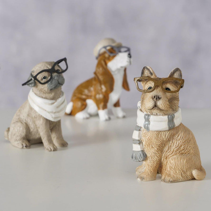 Afbeelding laden in galerijviewer, Boltze home figuur hond archy 5x3,7x6,5cm 3 assorti
