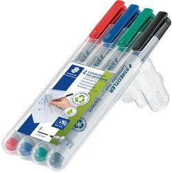 Niet permanante marker staedtler lumicolor 316f assorti pak 4 stuks