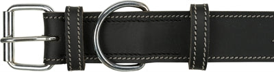 Load image into Gallery viewer, Trixie halsband hond rustic vetleer heartbeat zwart
