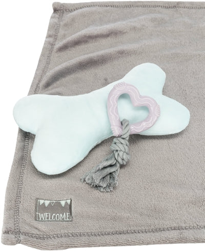 Load image into Gallery viewer, Trixie Junior puppy set fleece deken en speelgoed
