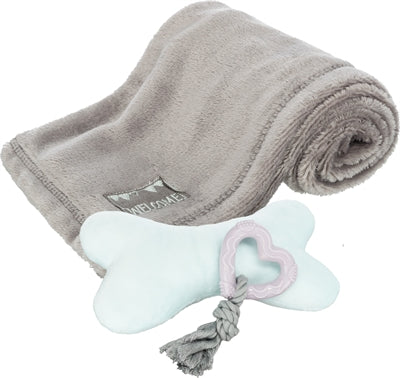 Load image into Gallery viewer, Trixie Junior puppy set fleece deken en speelgoed
