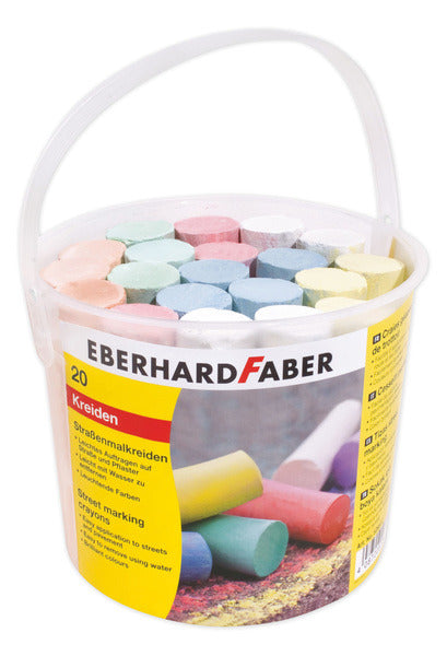Eberhard faber ef-526512 stoepkrijt emmer met 20 krijtjes