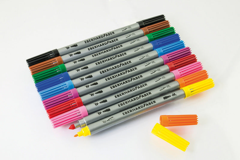 Load image into Gallery viewer, Eberhard faber ef-550010 viltstiften duo 0,8+1-3mm assorti etui à 10stuks
