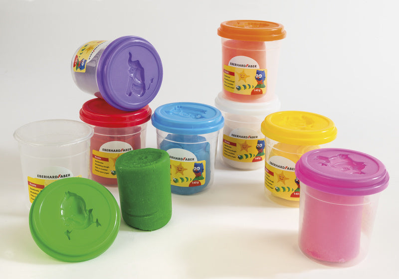 Load image into Gallery viewer, Eberhard faber ef-572510 kinderklei in beker,140gr oranje, roze, groen, paars
