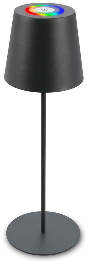 B.k.licht briloner - oplaadbare rgb tafellamp - snoerloze lamp - met touch dimbaar - voor binne en buiten - in hoogte verstelbaar - 36cm x 10,5 cm - antraciet