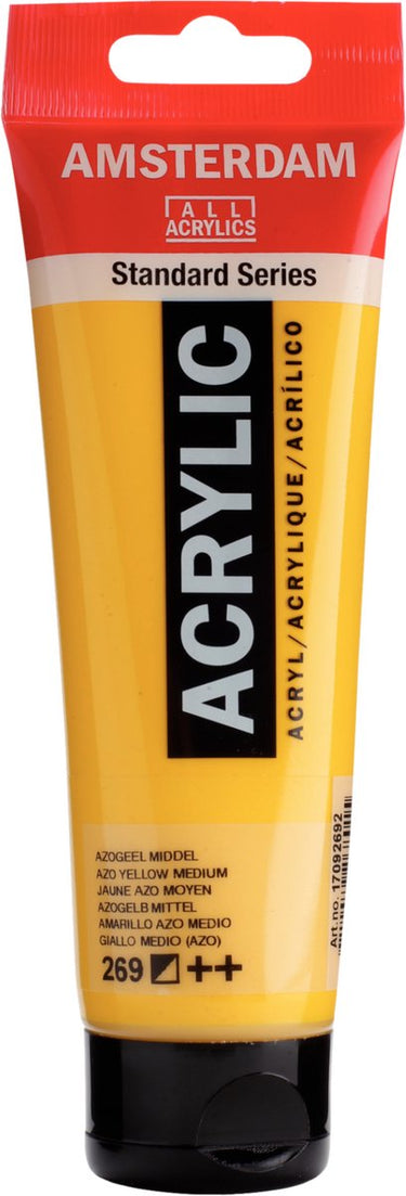 Amsterdam standard series acrylverf tube 120 ml azogeel middel 269