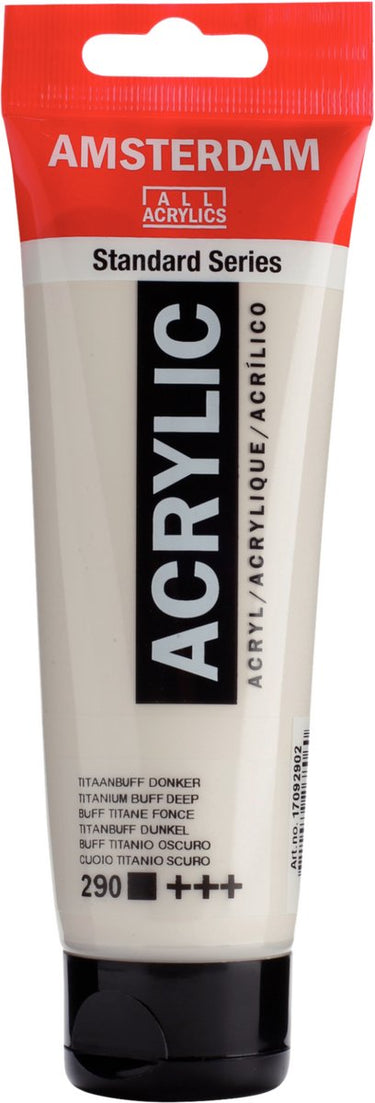 Amsterdam standard series acrylverf tube 120 ml titaanbuff donker 290