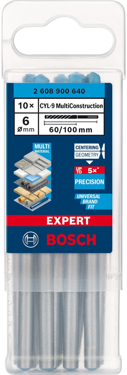 Bosch expert universeelboor cyl-9 multiconstruction 10st 6x60x100