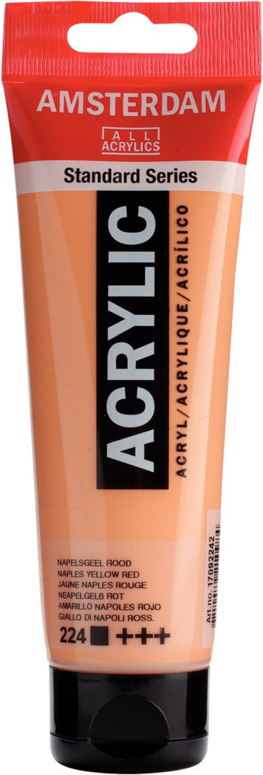 Amsterdam standard series acrylverf tube 120 ml napelsgeel rood 224