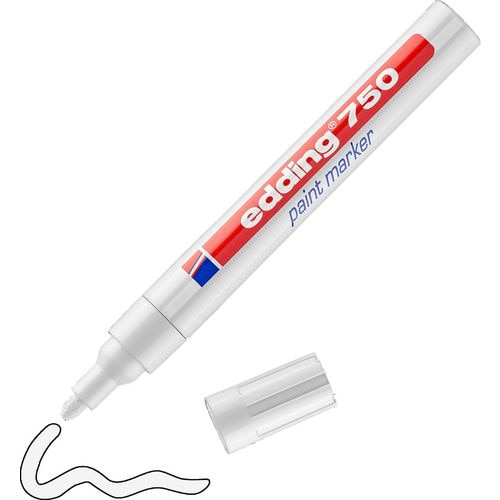Lakmarker edding 750 4-750 049 ultra 2-4mm wit rond permanent geurloos