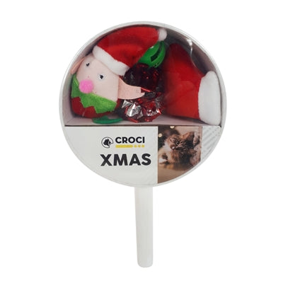 Load image into Gallery viewer, Croci Xmas cat lolly met speelgoed
