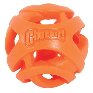 Chuckit! breathe right fetch ball - hondenspeelgoed - hondenbal - drijvend - medium - ø6 cm - oranje - 2 stuks
