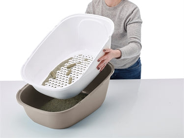 Savic reina sift - kattenbak - zeef - warmgrijs - 64 x 46 x 48 cm