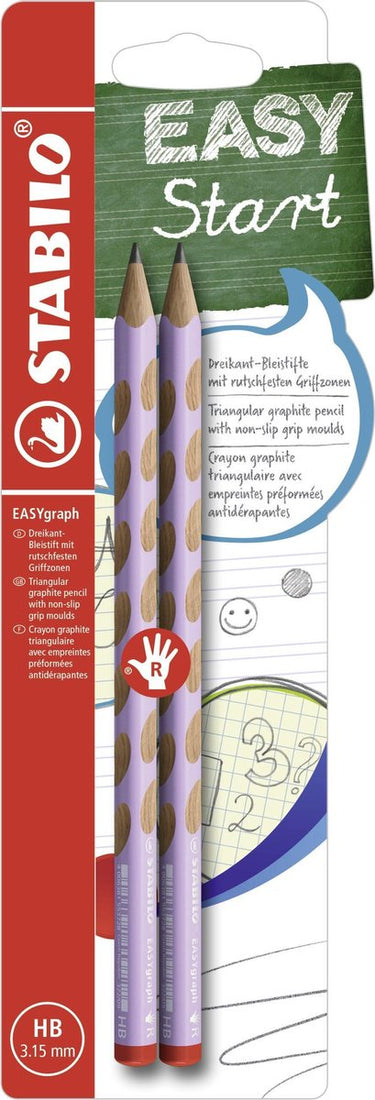 Stabilo easygraph hb rechtshandige grafietpotloden lila - 2st.
