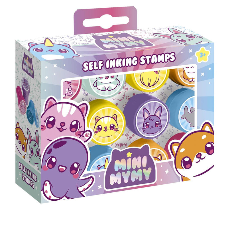 Cargue la imagen en el visor de la galería, Mini mymy totum 12 zelfinktende stempels met kawai dieren, stempelen - creatief speelgoed stempelset - jongens en meisjes vanaf 3 jaar
