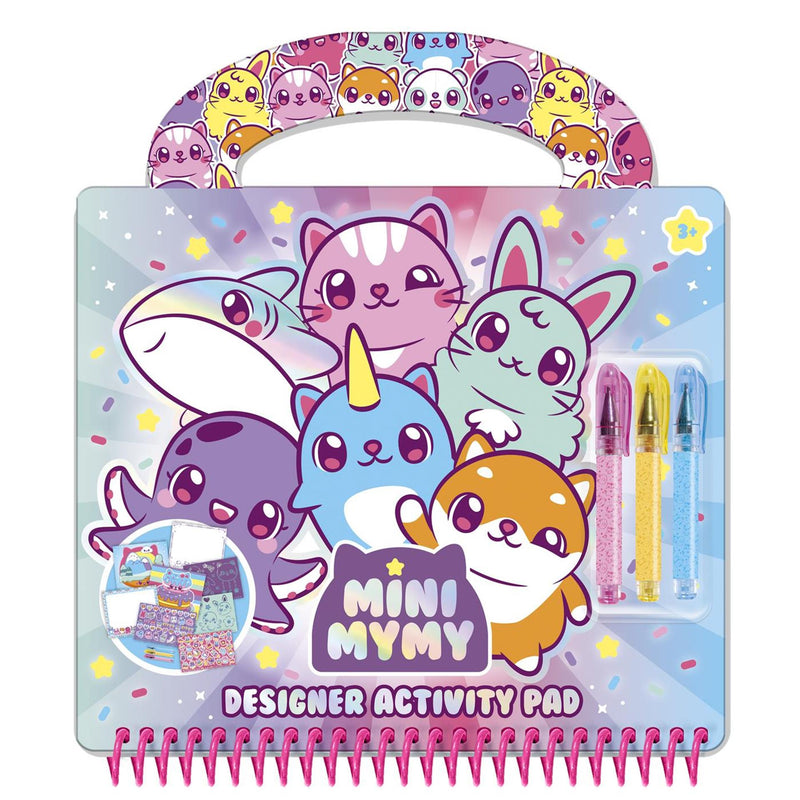 Cargue la imagen en el visor de la galería, Mini mymy totum kawaii dieren designer activiteiten, teken- schrijf en stickerboek incl. 3 gelpennen en sjablonen, 25-delige set, creatief speelgoed jongens en meisjes vanaf 3 jaar
