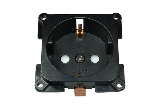 C-line wandcontactdoos camper en caravan 230 volt zwart
