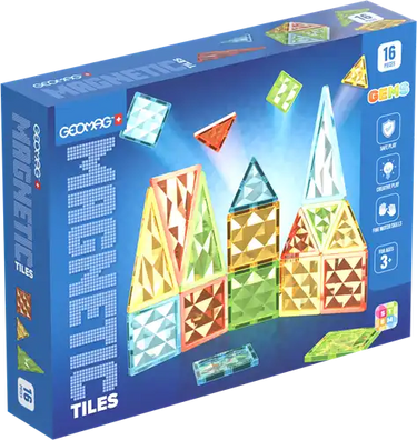 Geomag magnetisch speelgoed magnetic tiles gems 16 bouwset.